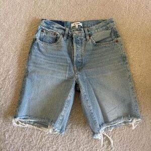 Re/Done Light Blue Vintage-Inspired Denim Shorts